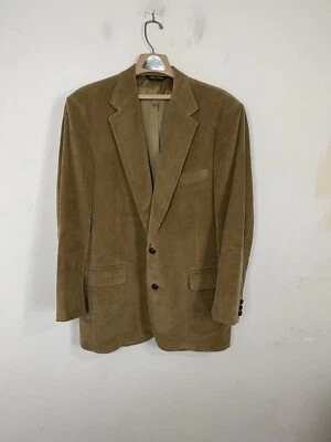 Brooks Brothers Mens Blazer 43L Brown Corduroy Sport Coat VTG USA Leather Button - Image 1 of 4