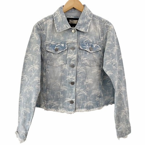 VETEMENTS NUOVO Indigo Saints giacca denim jeans leggero lavaggio taglia media bordo grezzo invecchiato