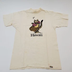 Vtg 1980 Crazy Shirts T-Shirt Hawaii Aloha Cat Single Stitch Size M 100% Cotton - Picture 1 of 12