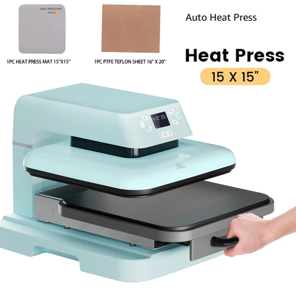 HTVRONT 38x38 Automatic Heat Press Machine Digital Transfer T-Shirt Sublimation