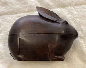 Vintage Arthur Court Folk Art Hand Carved Wooden Rabbit Trinket Holder…1980 - Picture 1 of 8