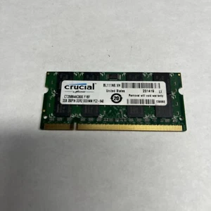 Crucial 2GB DDR2 200pin Sodimm 256x64 Memory RAM CT25664AC667.Y16F - Picture 1 of 2