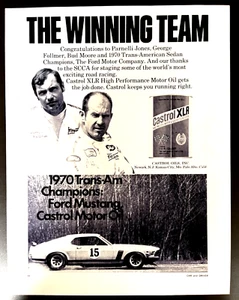 Revista de colección Parnelli Jones, George Follmer 1970 TransAm RACING reimpresión de anuncios - Imagen 1 de 1