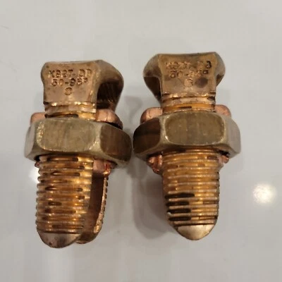 Conectores de perno dividido de cobre Burndy KS27 #1-#3/0 (lote de 2) entierro directo, nuevos Foto 1 de 2