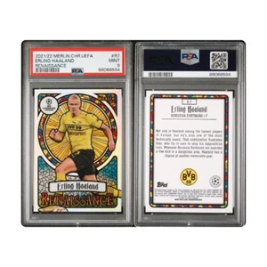 2021-22 Topps Merlin Chrome UEFA Erling Haaland RENAISSANCE Case Hit SSP PSA 9 - Bild 1 von 7