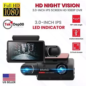 1080P Dual Lens Car DVR Dash Cam Video Recorder G-Sensor Front and Inside Camera - Picture 1 of 16