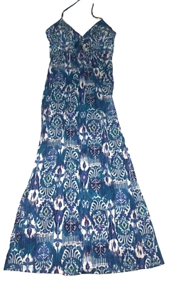 Maxi Vestido 6 Degrees Mujer XS/S Azul Estampado Informal Halter Foto 1 de 4