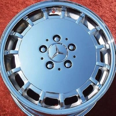 EXCHANGE SET OF 4 CHROME 16" MERCEDES BENZ 300SL 500SL 600SL OEM WHEELS 65147 - Image 1 of 4