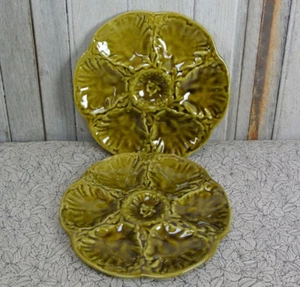 OYSTER SERVING PLATES French Vintage Gien - Picture 1 of 7