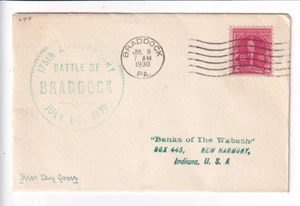 U.S.: Sc #688, 175th Anniversary Battle of Braddock Cachet FDC, 1930 (F32599) - Picture 1 of 1