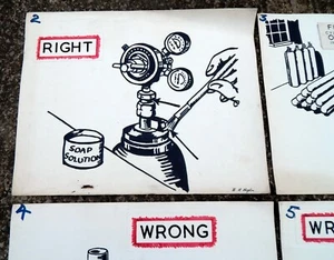 Vintage 1960s Artist Hand Drawn Posters Industrial Health & Safety Andy Capp Art - Picture 1 of 12