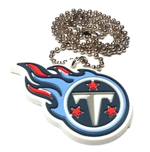TENNESSEE TITANS PENDANT 21" CHAIN LOGO SOFT PLASTIC NEW LICENSED NFL CHARM - Picture 1 of 2