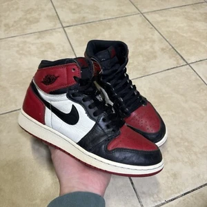 Nike Air Jordan 1 Retro High OG BG GS Sz 7Y Black Red Bred Toe 575441-610 - Picture 1 of 18