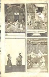 Mapa antiguo, Chatelain, sin título Escenas de la vida de Buda, 1719 - Imagen 1 de 3