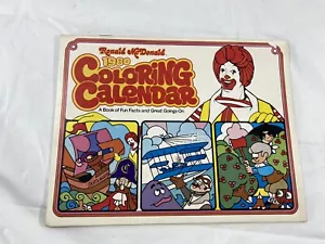 Vintage Ronald McDonald Coloring Calendar 1980 UNCOLORED BLANK NOS - Picture 1 of 4