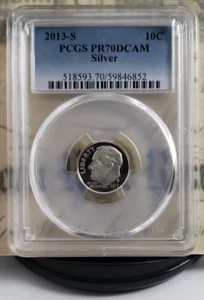Moneda de diez centavos de plata S Roosevelt 2013 a prueba - PCGS PR70DCAM - ¡Moneda de primera calidad! 6852 - Imagen 1 de 6