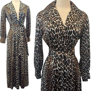 Abito vestito maxi vintage Vanity Fair nylon seta stampa leopardata anni 60 14 - Foto 1 di 10