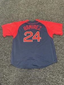 Vintage Manny Ramirez Boston Red Sox Majestic Trikot dunkelblau Large - XL - Bild 1 von 8