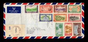 COOK IS 1949 PICTORIAL SET ON 1950 REGISTERED COVER FROM MANIHIKI - Picture 1 of 2