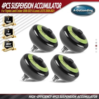 4x Acumulador de suspensión delantera y trasera apto para Lexus LX570 08-21 Toyota Land Cruiser Foto 1 de 4