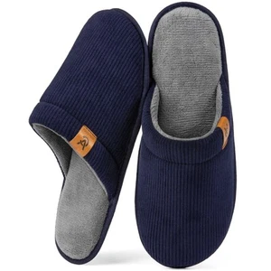 Men's Corduroy Scuff Slippers Soft Comfy Memory Foam Non-slip Indoor House Sh... - Picture 1 of 6