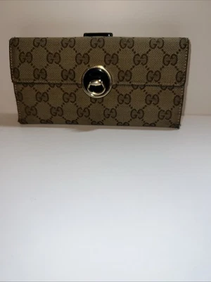 Auténtica Cartera Continental Larga Gucci GG Lona Beige Foto 1 de 4