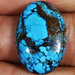 18.35 Ct Tibet Turquoise Oval Cabochon Turquoise Loose Gemstone 17x26x4 mm kt391 - Picture 1 of 7