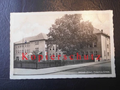 AK Neusalz, Oder, Fridericus Schule, Nowa Sól, Nowosolski, Feldpost 1942 - Bild 1 von 2