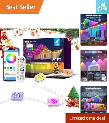 Dazzling 50ft RGB+IC Outdoor String Lights - App Controlled and Eco-Friendly - Image 1 of 4