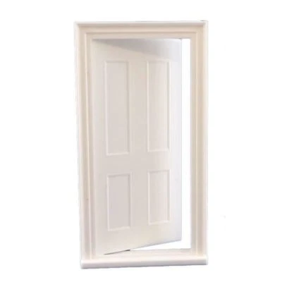 Melody Jane Dolls House 1:24 Miniature Classic White Plastic 4 Panel Door - Image 1 of 4