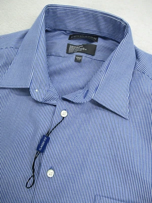 COVINGTON Shirt Mens Large 16-16.5 Wrinkle Stain Free Buttoned Down Striped Blue - Image 1 of 4