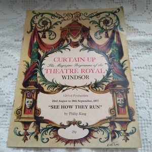Curtain Up Theatre Royal Windsor Programm für "SEE HOW THEY RUN" Bob Grant 1977 - Bild 1 von 23