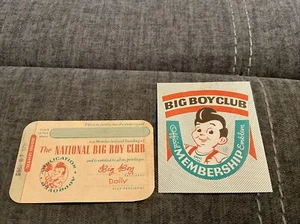 Tarjeta de membresía del National Big Boy’s Club y pegatina no pegajosa - Imagen 1 de 6
