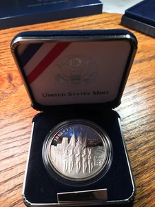 2002 West Point Military Academy PROOF 90% Silver Dollar US Mint Coin Box + COA - Picture 1 of 6