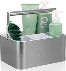 Plastic Shower Caddy Basket - Portable Large Bath Storage Organizer Bin Tote wit - Picture 1 of 6