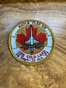 MILITARY PATCH AIR FORCE MAPLE FLAG XX COLD LAKE CFB CANADA RCAF Rare Vtg 1987 - Picture 1 of 3
