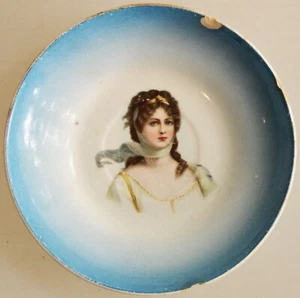 Antique Faience Saucer Kuznetsov Girl Russian Soviet Decor Buda City 1920s - Picture 1 of 5