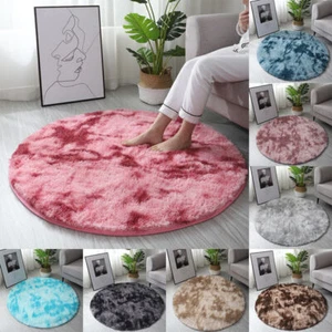 Shaggy Teppich Rund Hochflor Flauschige Langflor Weich Teppiche Wohnzimmer Deko - Bild 1 von 18