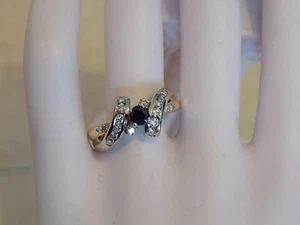 14k blue sapphire diamond ring  1ctw - Picture 1 of 7