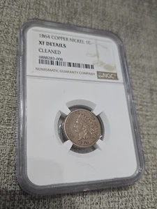1864 Indian Head Penny Cent XF Details Cleaned NGC Certified Copper Nickel - Picture 1 of 10