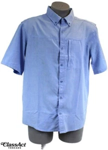 SWISS ALPS Shirt Men's Lightweight Breathable Short Sleeve Zip Pockets Sz L - Picture 1 of 7