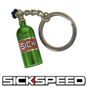 SICKSPEED NITROUS BOTTLE NOS KEYCHAIN METAL KEY RING/CHAIN FOB P1 GREEN - Picture 1 of 1