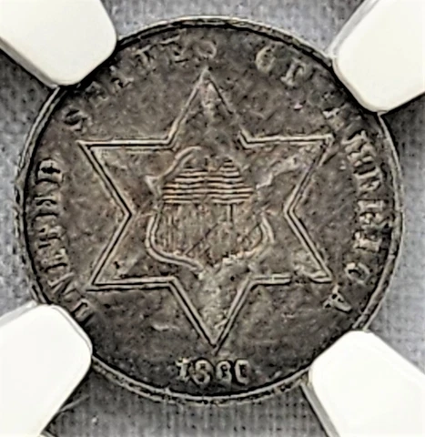 1860 Three Cent Silver, NGC VF35 Cover