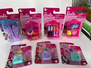 Lot of 7 Packs of Barbie & Chelsea Accessories Shoes, Jewelry, Backpacks, Sungla - Picture 1 of 2