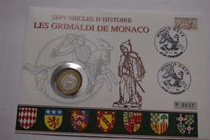 🧭 🇲🇨 MONACO 10 FRANCS 1995 BIMETAL THE GRIMALDI COIN COVER B62 #619 - Picture 1 of 4