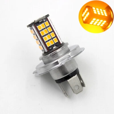 Amber 56SMD H4 LED Lamp Auto Motorcycle Headlight Bulb DC 6V 8W 800LM - Image 1 of 4