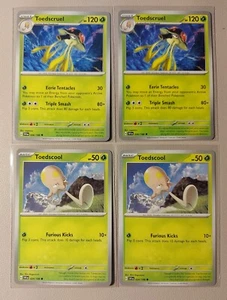 2x Toedscruel 026/198 & 2x Toedscool 024/198 Pokemon card Scarlet & Violet NM - Picture 1 of 1