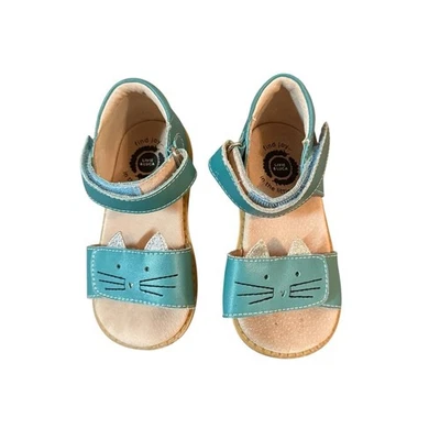 Livie & Luca Girls Blue Cat Sandals Adjustable Straps Closed Heel Toddler Size 7 - Image 1 of 4