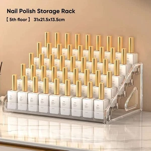 Clear Acrylic Nail Polish Display Stand Multi-layer Cosmetic Manicure Storage - Picture 1 of 17