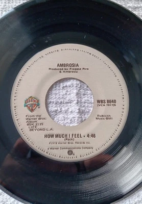 Ambrosia, How Much I Feel/Ready For Camarillo, 45rpm, Warner Bros. WBS 8640 Foto 1 de 4